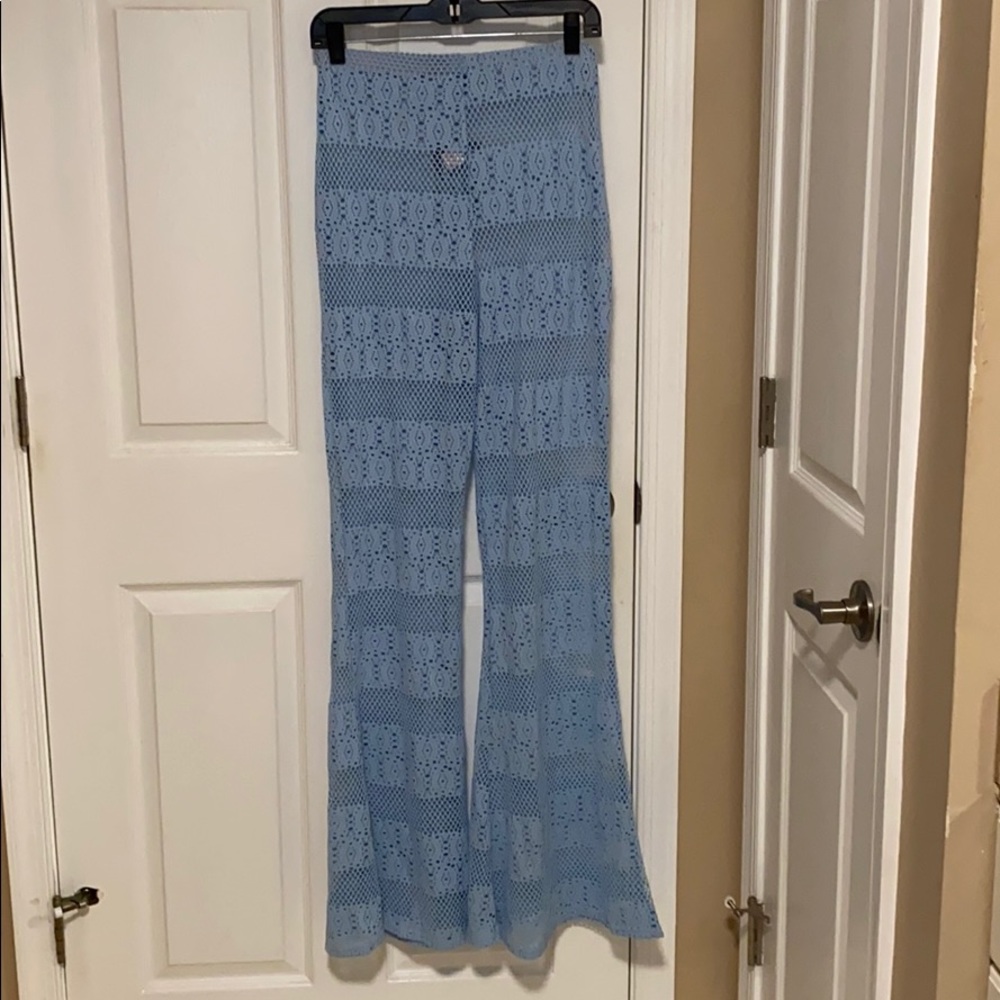 PLT Baby Blue Crotchet Beach Pants